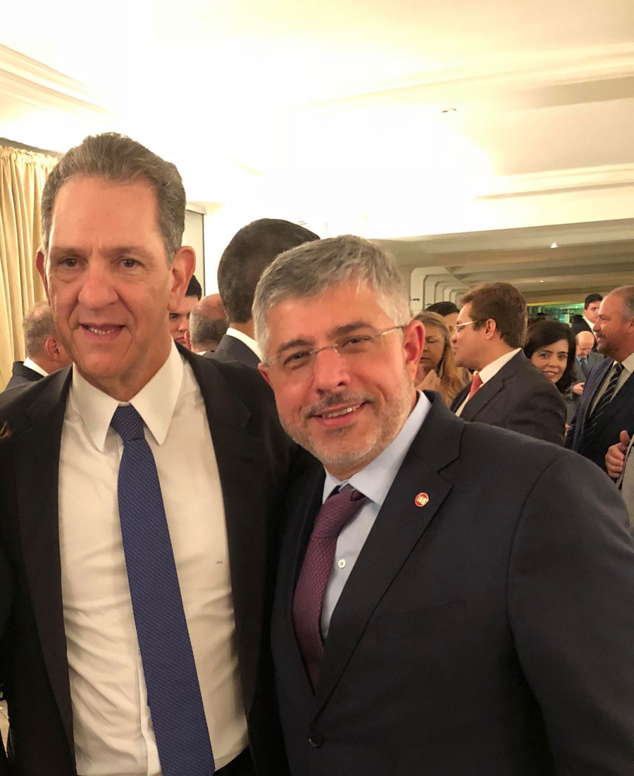O novo presidente do STJ, ministro João Otávio de Noronha, e o 2º vice-presidente do IAB, Sydney Sanches