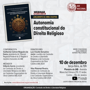 IAB | Webinar Papo com o IAB - Autonomia constitucional do Direito Religioso